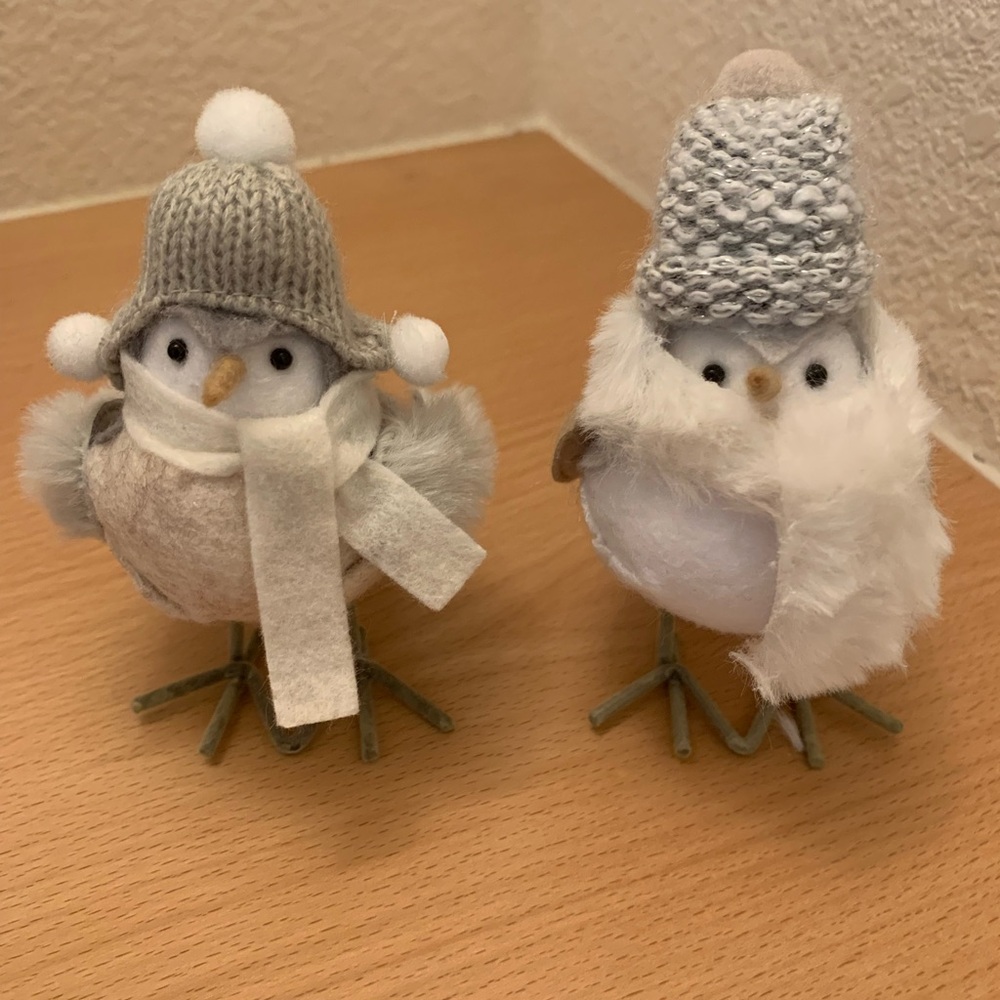 2022 Target Wondershop Featherly Friends Winter Fabric Birds Set of 2